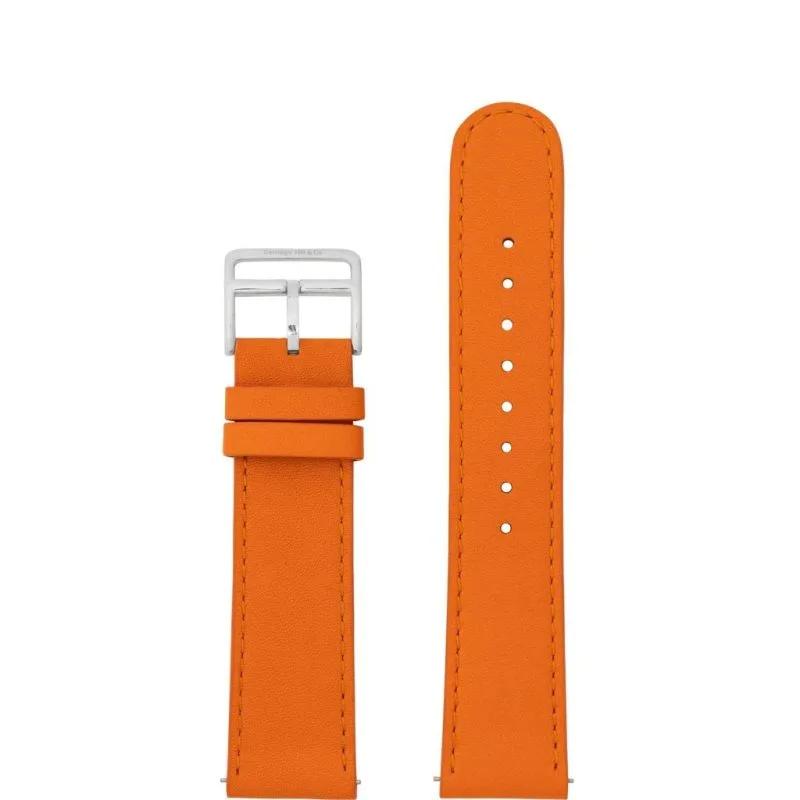 Orange Calfskin Leather Strap